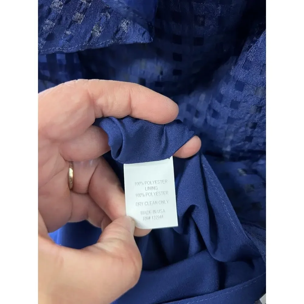 NWOT Amanda Uprichard Mckinnon Dress Navy One Shoulder Ruffle Mini Chic Sexy Med - Picture 4 of 5